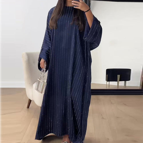 Abaya à rayures pailletées