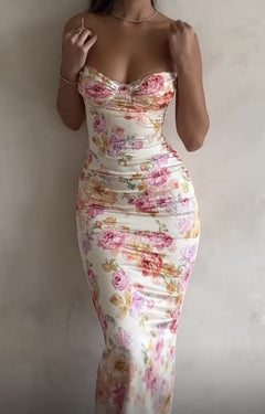 Robe longue à fleurs