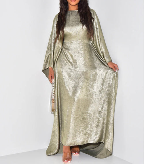 Metallic butterfly abaya