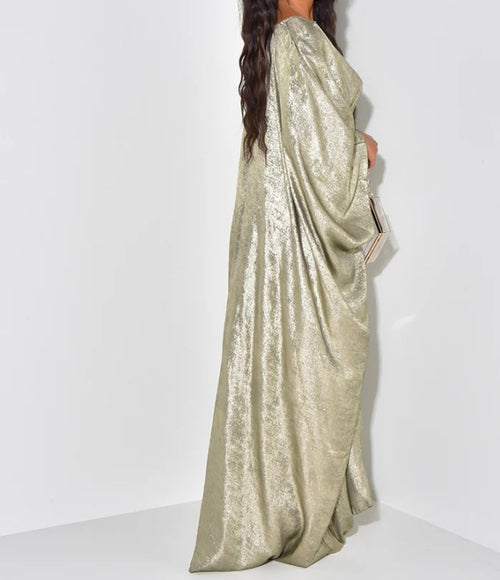 Metallic butterfly abaya