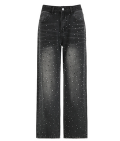 Glitzer Denim Hose