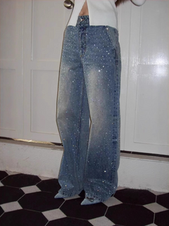 Pantalon en jean pailleté