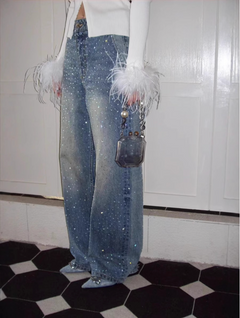 Pantalon en jean pailleté