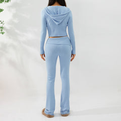 Ensemble tricoté avec sweat à capuche et pantalon