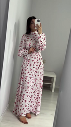 Robe longue Flora Rose