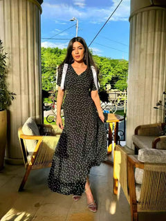 Robe glamour à pois chic