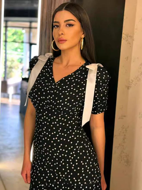 Robe glamour à pois chic