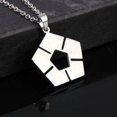 Blue Lock Inspired Necklace – Sleek Silver Geometric Pendant