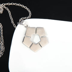 Blue Lock Inspired Necklace – Sleek Silver Geometric Pendant