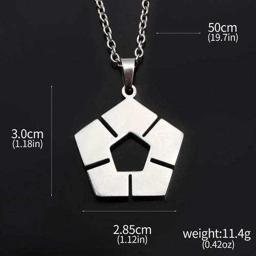 Blue Lock Inspired Necklace – Sleek Silver Geometric Pendant