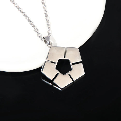 Blue Lock Inspired Necklace – Sleek Silver Geometric Pendant